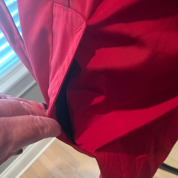 Towne Collection Red Trench Coat Jacket Large London Fog - Picture 6 of 13